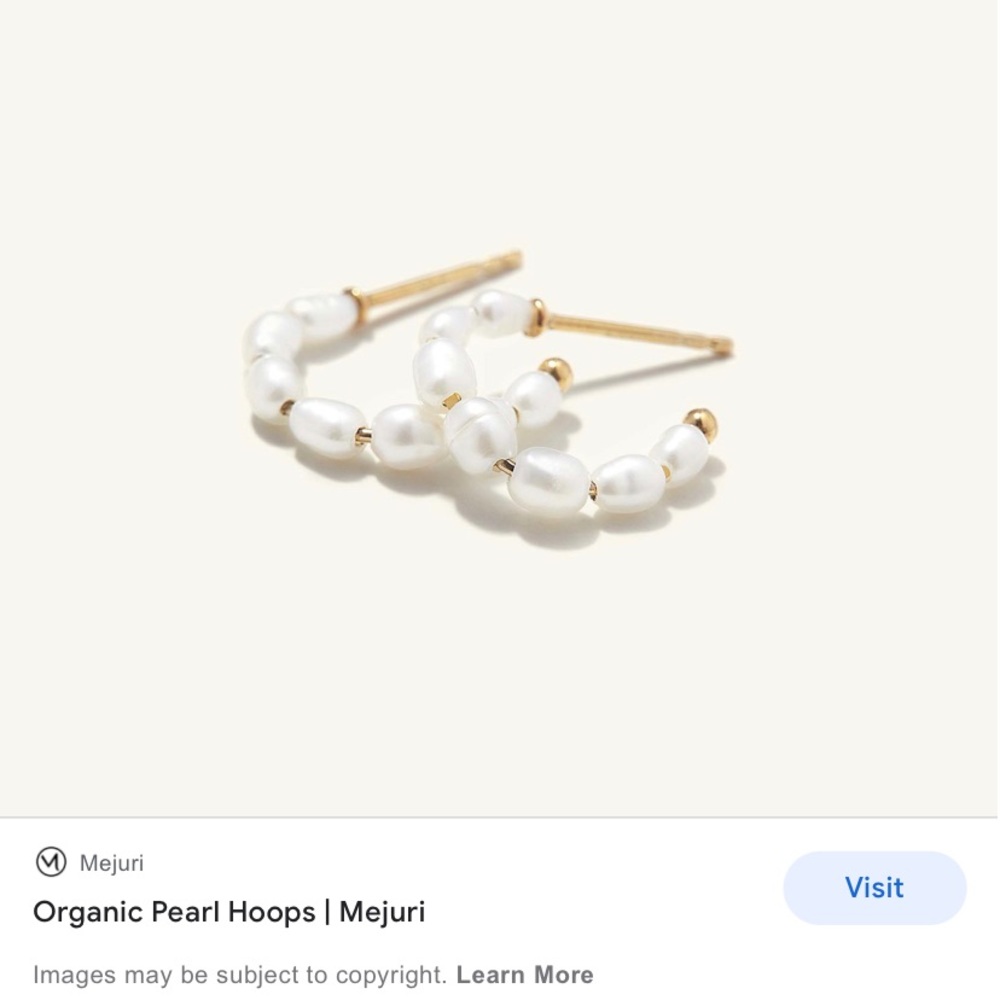 Mejuri Organic Pearl Stacked Gold Vermeil Hoops